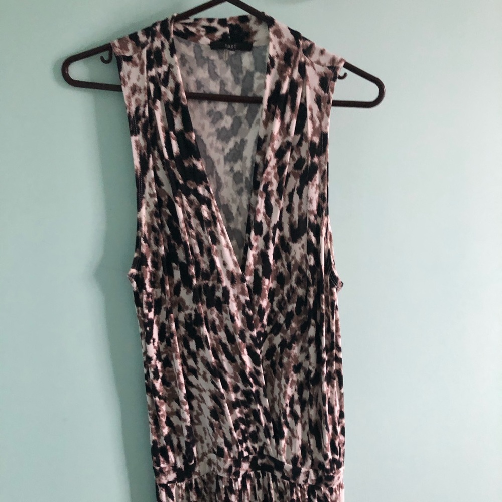 Cotton romper with look alike leopard print
